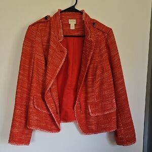 Chico's Red Blazer with Waterfall Lapel